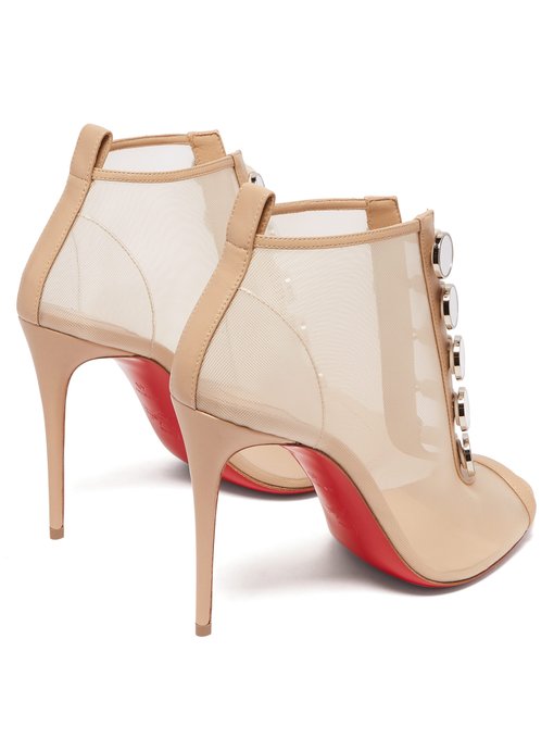 christian louboutin mesh ankle boots