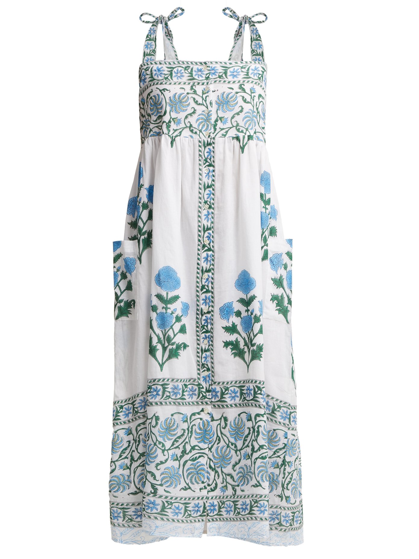 Poppy-print cotton midi dress | Juliet 