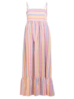 Sanah striped cotton-seersucker midi dress | Belize | MATCHESFASHION US