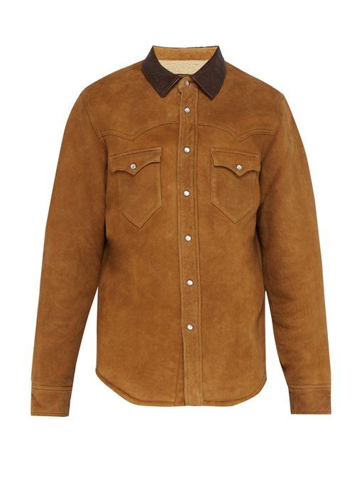 rrl shearling western shirt jacket