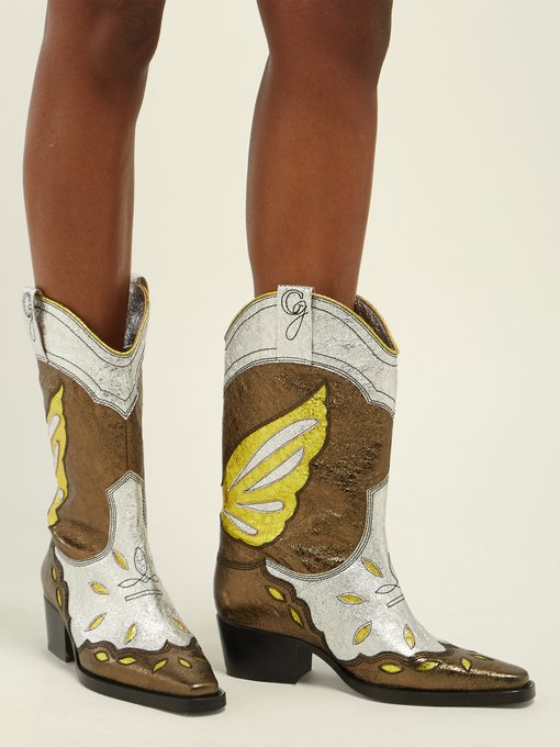 ganni high western boots