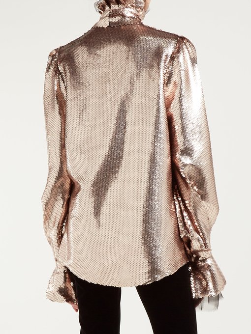 Sequinned tie-neck blouse | Harris Reed | MATCHESFASHION UK