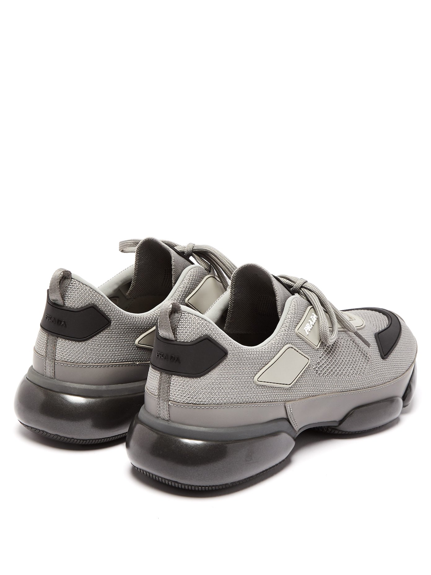 Prada Cloudbust Mesh, Rubber And Leather Sneakers - Gray In F0Ekq Cromo ...