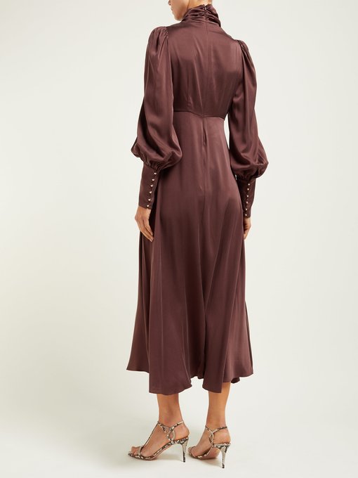 Draped silk-blend satin midi-dress | Zimmermann | MATCHESFASHION UK