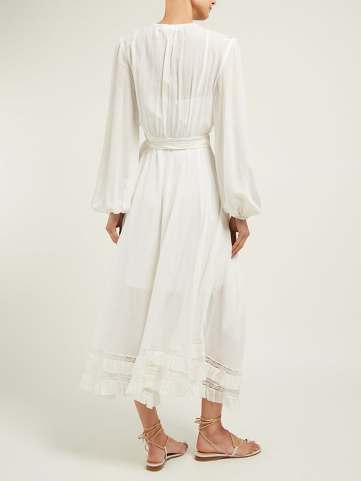 Moncur ruffled silk-chiffon midi dress | Zimmermann | MATCHESFASHION UK