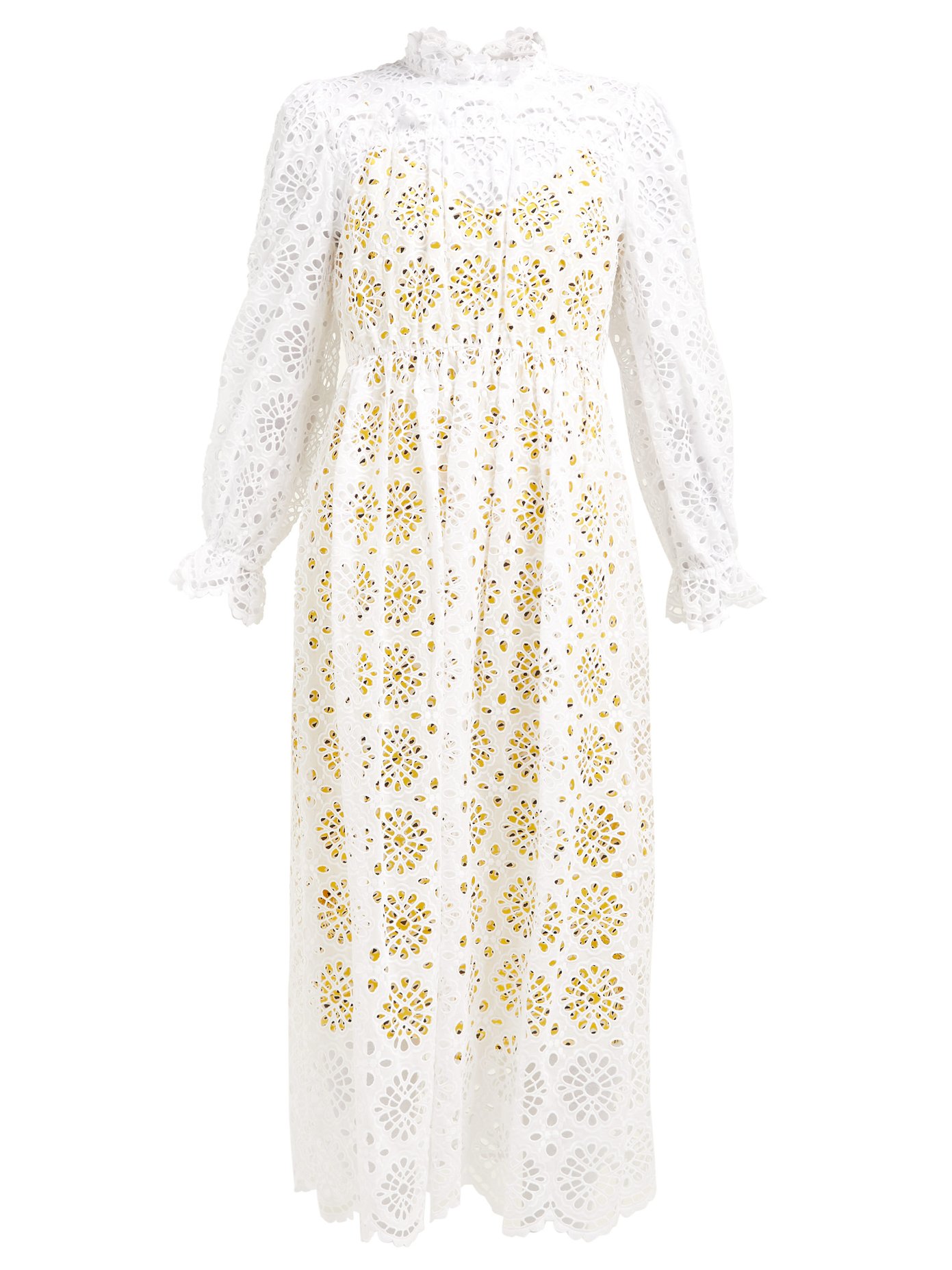 dvf leandra eyelet dress