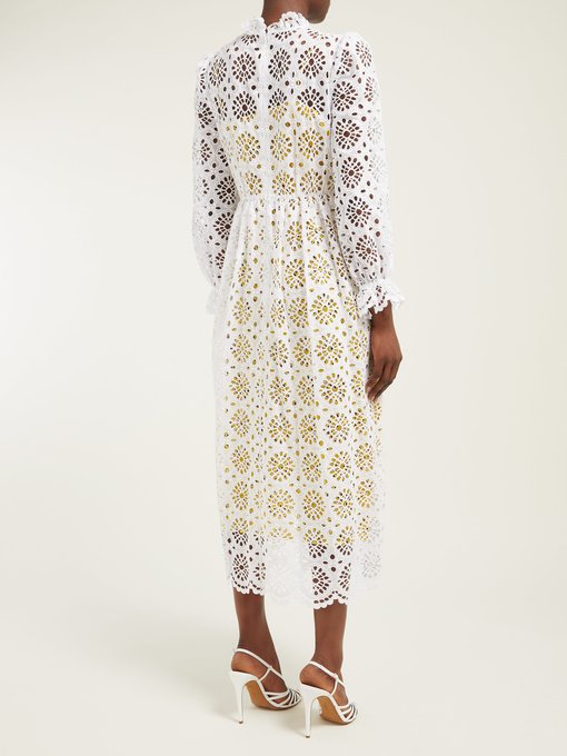 dvf leandra eyelet dress