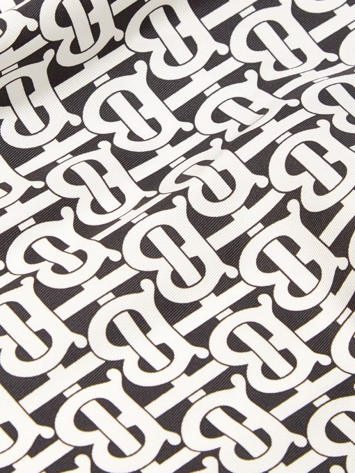 monogram silk scarf