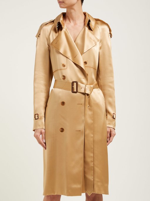Double-breasted silk-satin trench coat | Burberry | MATCHESFASHION AU