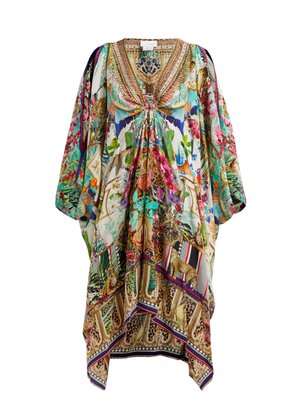 Tropical-print embellished silk kaftan | Camilla | MATCHESFASHION UK