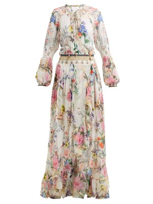 Boheme floral-print silk crepe wrap dress | Camilla | MATCHESFASHION US