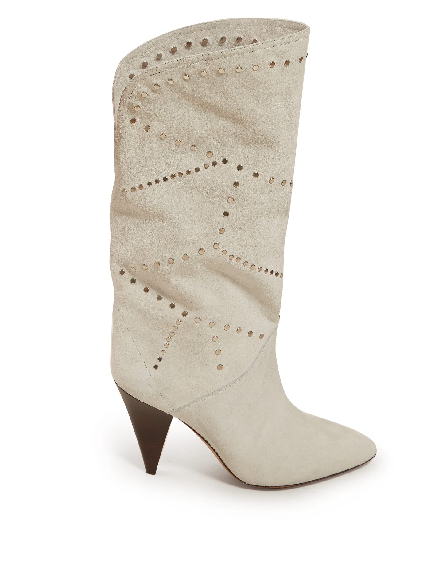 Lestee studded suede slouch boots 