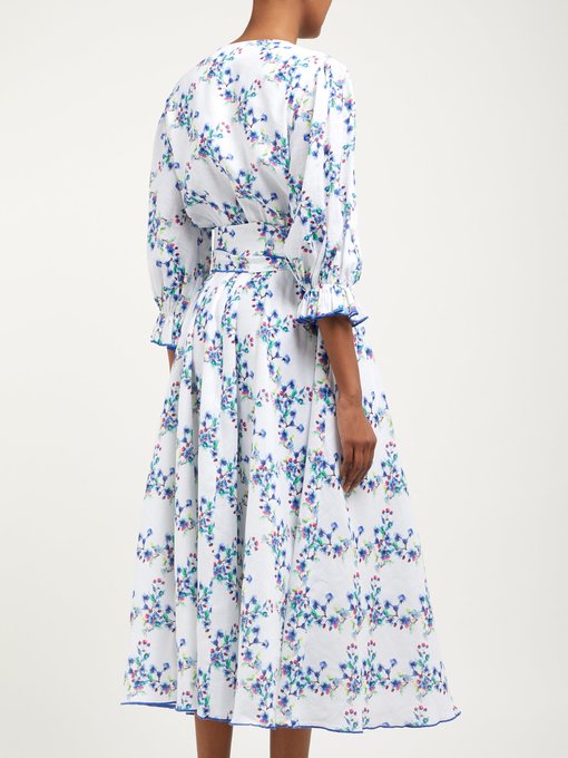 Floral-print linen midi dress | Gül Hürgel | MATCHESFASHION UK