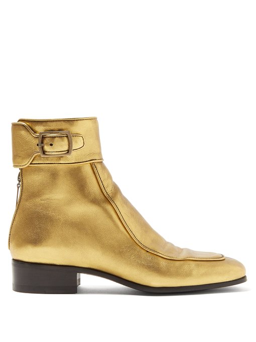 Miles metallic leather ankle boots 