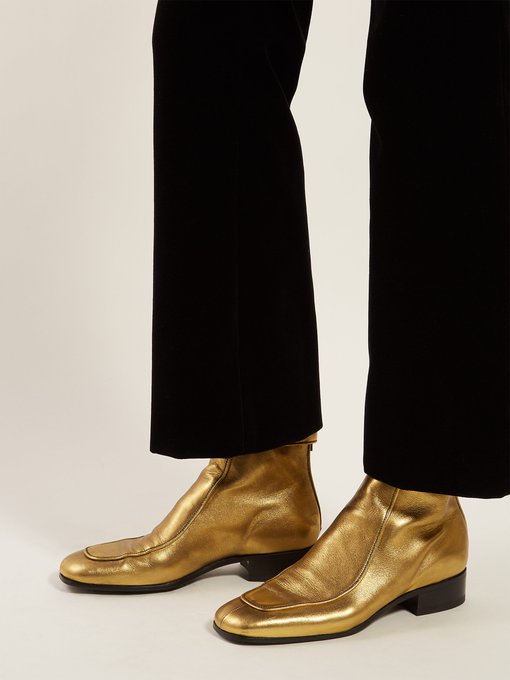 saint laurent gold boots