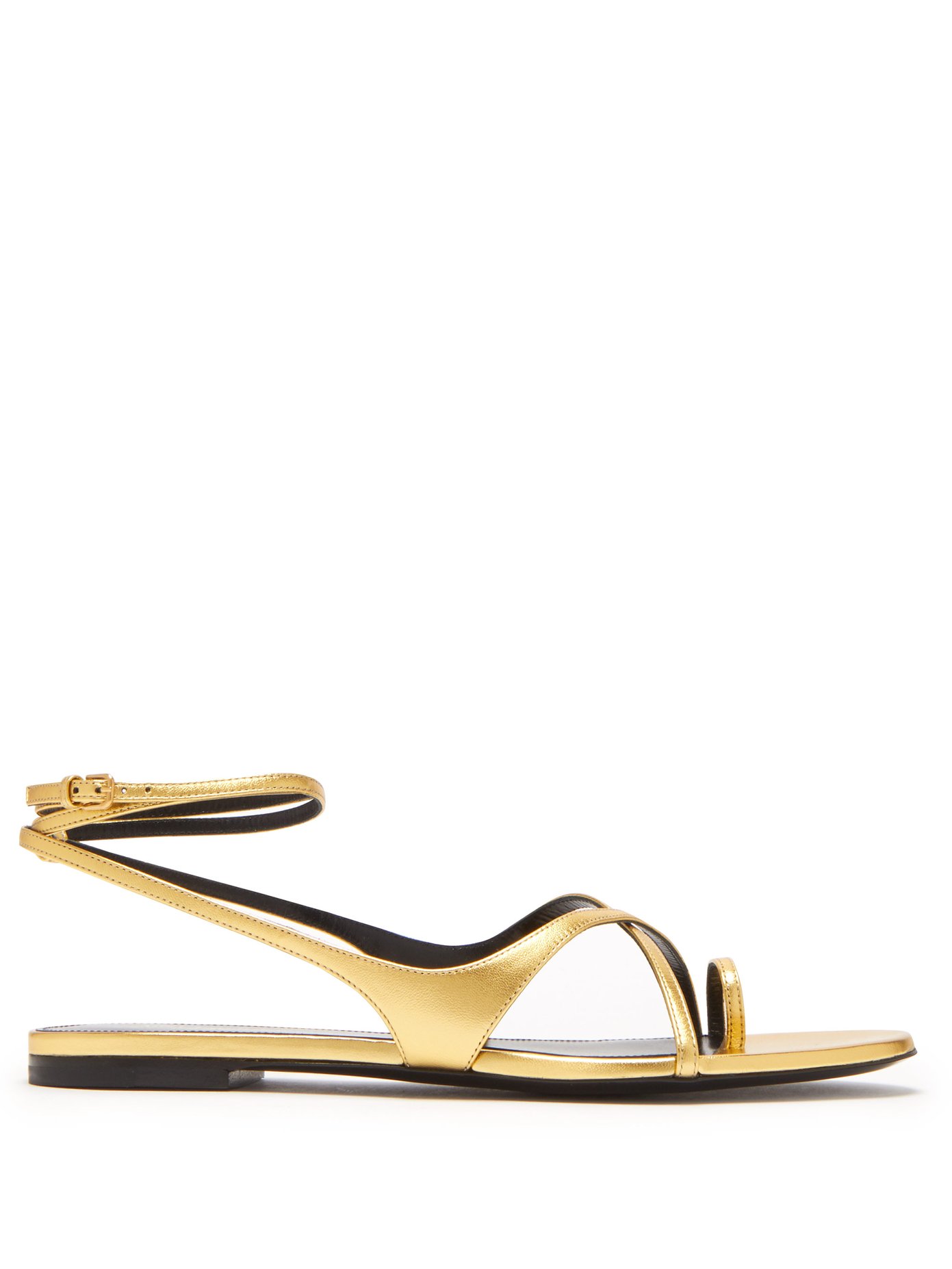 gold leather sandals