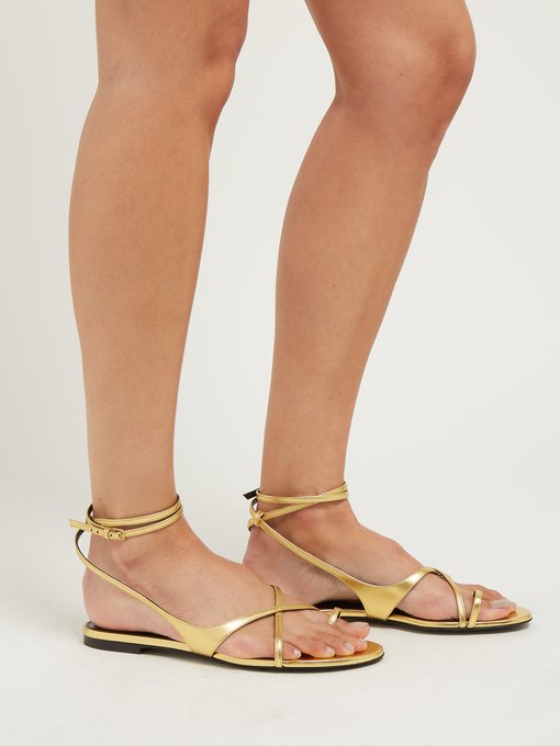 Gia gold leather sandals | Saint 