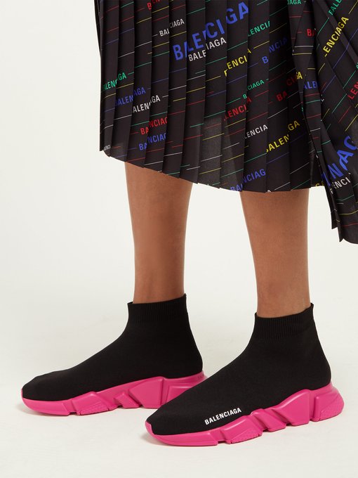 pink balenciaga sock trainers