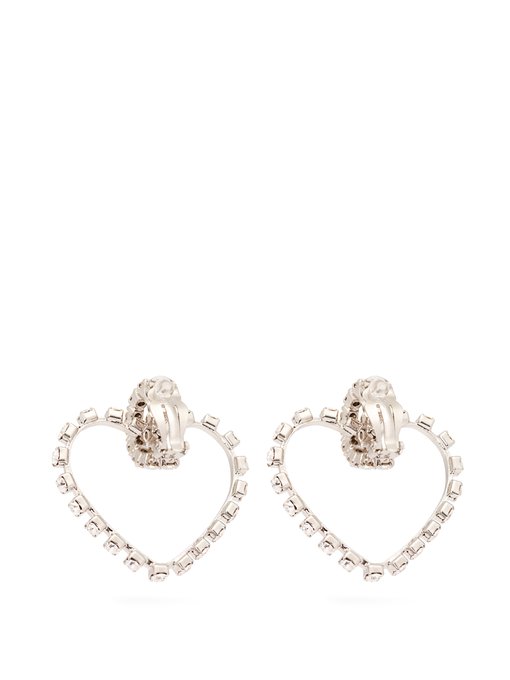 Smoking Love Heart Crystal Embellished Earrings Saint Laurent Matchesfashion Au