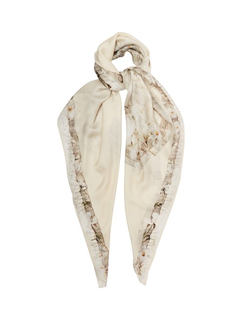 Ophelia dress-print silk-faille scarf 