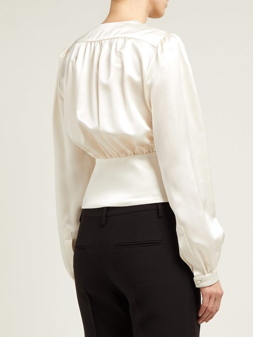 V-neck satin blouse | Saint Laurent | MATCHESFASHION US
