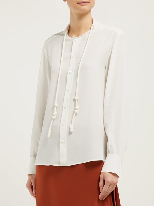 ChloÃ© Twisted-drawcord silk crepe de Chine blouse