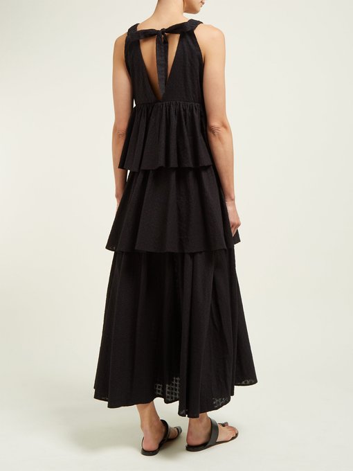 Leela tiered fil-coupé cotton maxi dress | RHODE | MATCHESFASHION AU