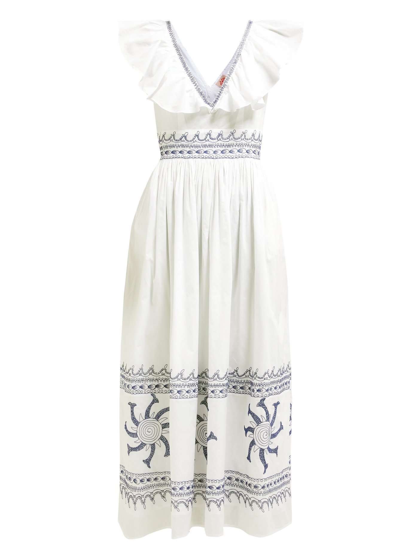 embroidered cotton maxi dress