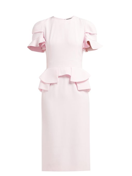 Peplum-waist crepe dress | Alexander McQueen | MATCHESFASHION UK