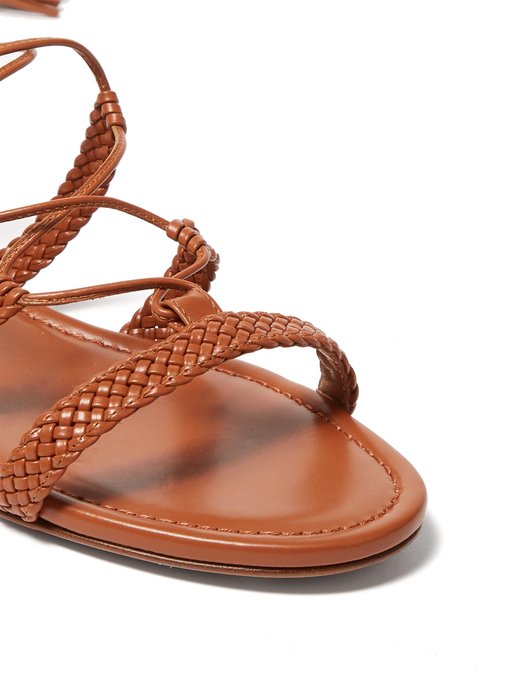 plaited leather sandals