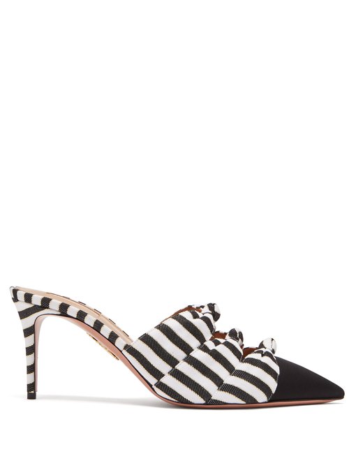 Mondaine 75 knotted striped mules 