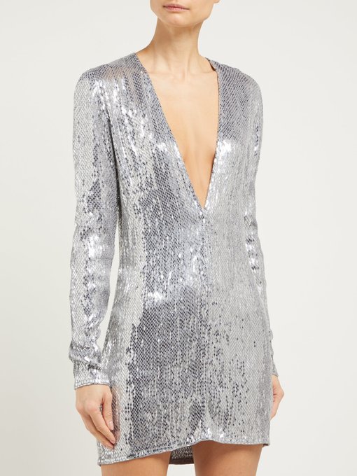 Sequinned plunge-neck mini dress | Ashish | MATCHESFASHION US