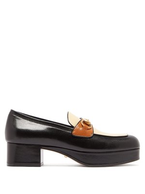Horsebit leather platform loafers | Gucci | MATCHESFASHION US