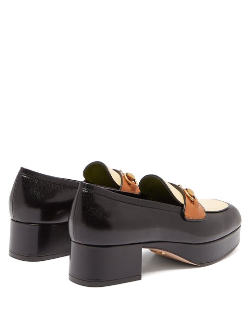 gucci leather platform loafer with horsebit