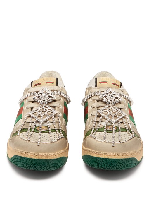gucci crystal trainers