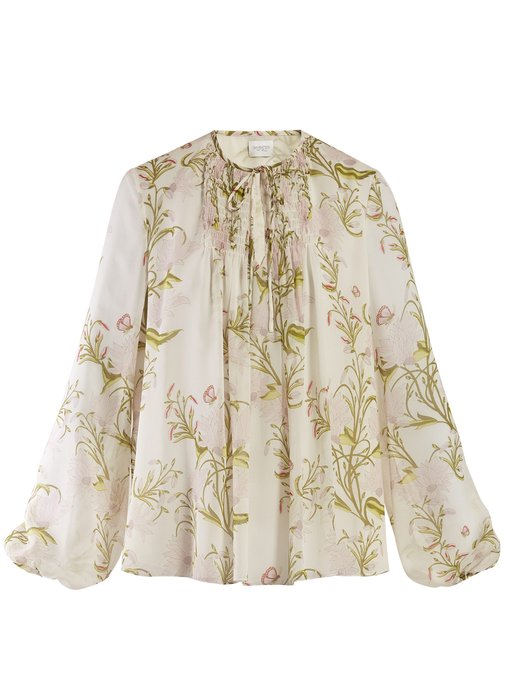 Floral-print smocked blouse | Giambattista Valli | MATCHESFASHION US