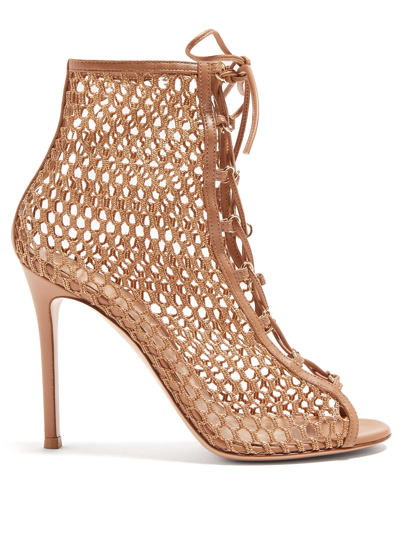 Cage 105 mesh and leather ankle boots 