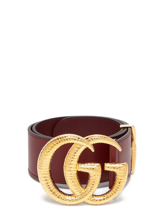 GG snakeskin-effect logo wide leather 