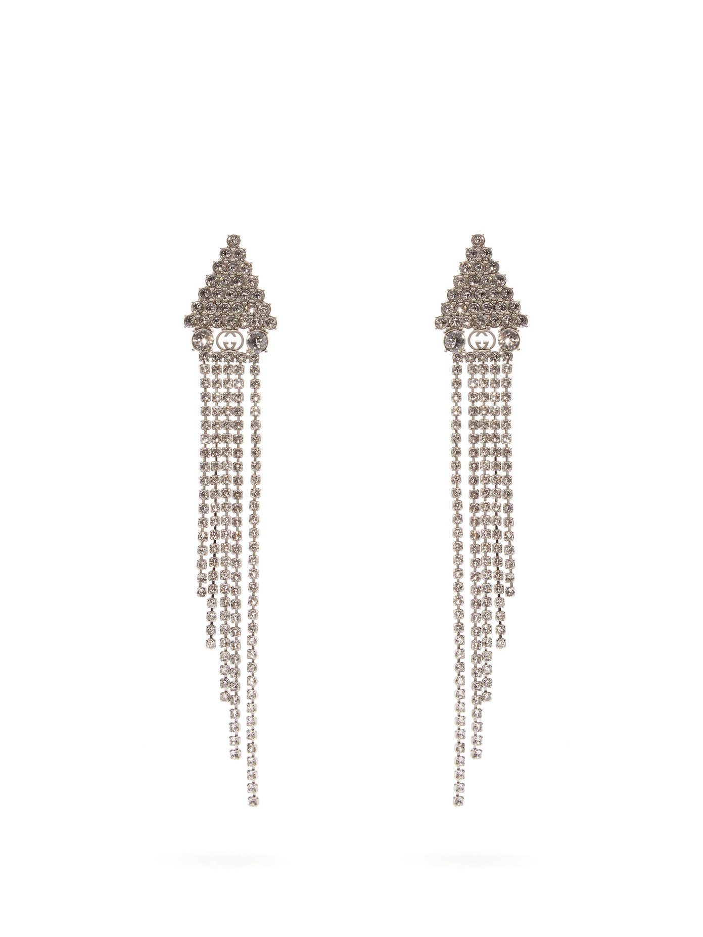 Crystal-embellished drop earrings 