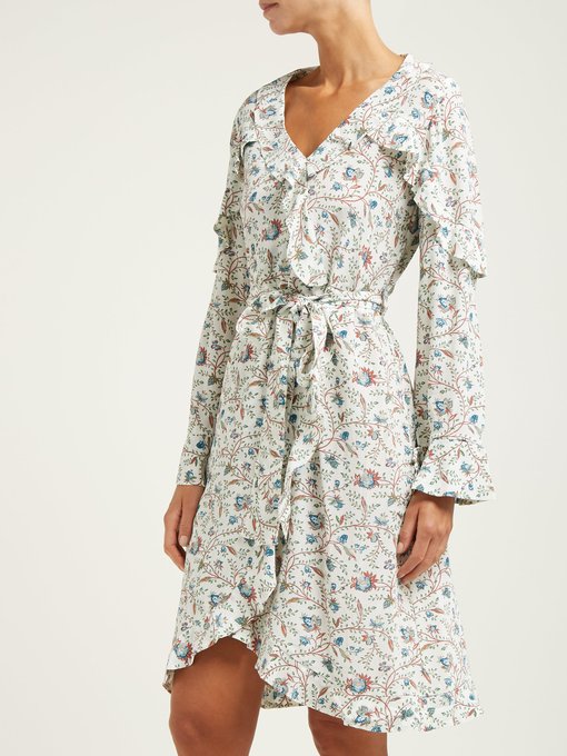 Abigail floral-print ruffle-trim silk dress | D'Ascoli | MATCHESFASHION US