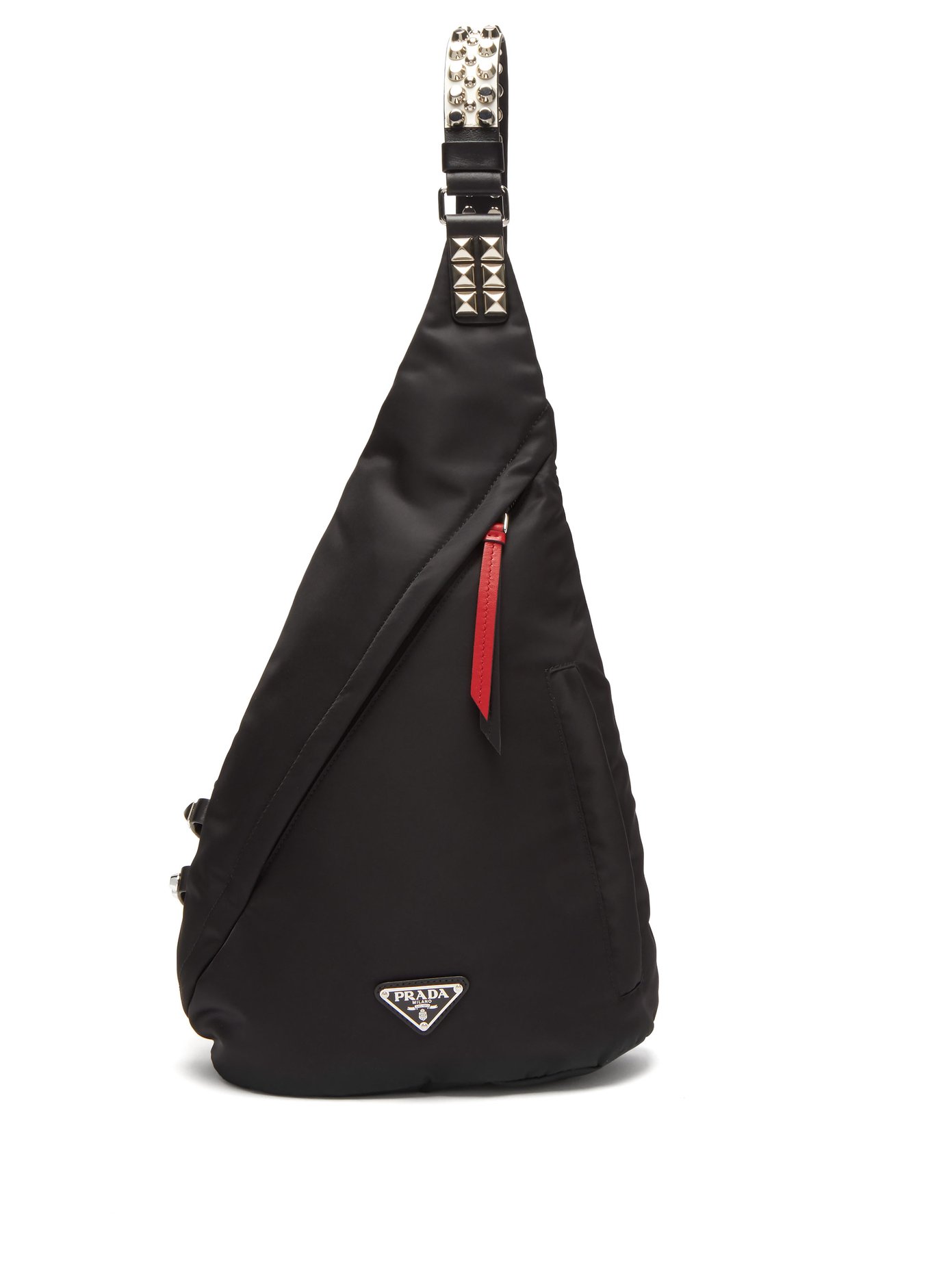 prada studded nylon backpack