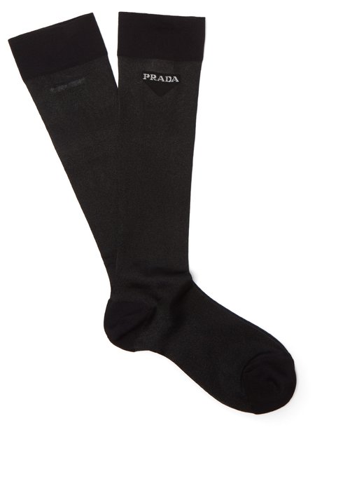 prada sheer logo socks
