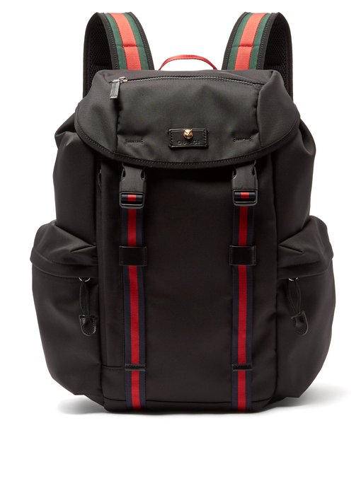 Techno web-stripe canvas backpack 