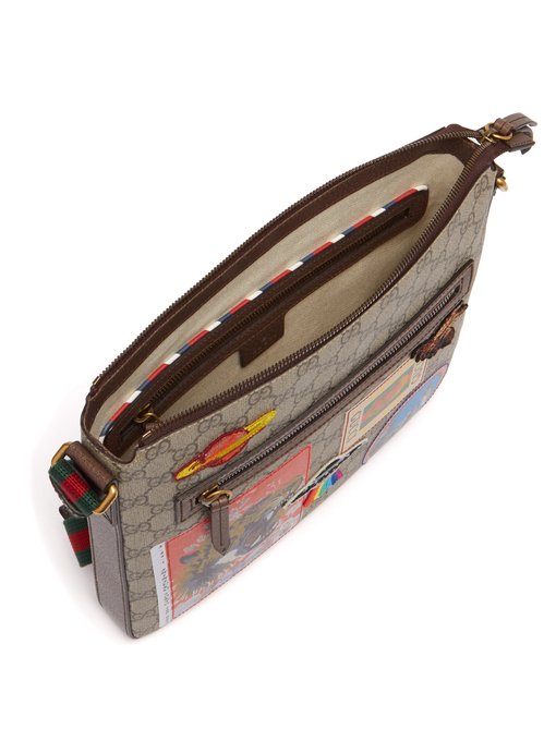 gucci patch messenger bag