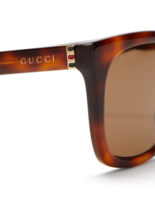 gucci square acetate sunglasses with signature web
