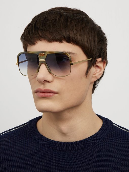 gucci men's navigator sunglasses