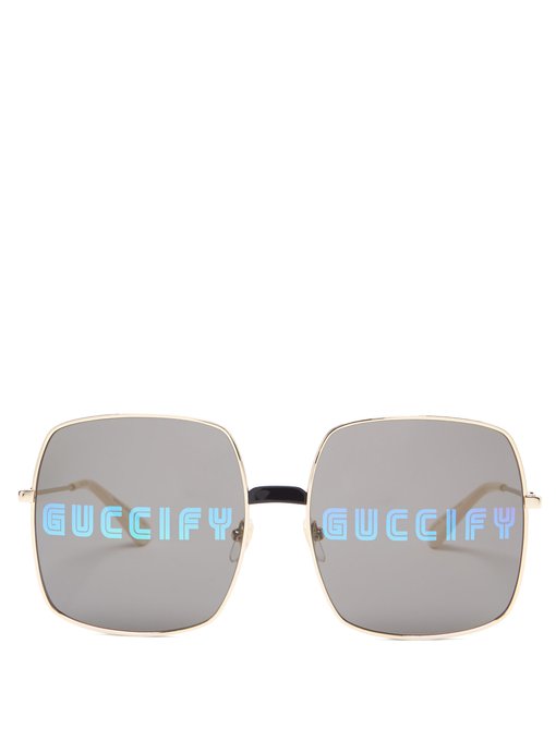 Guccify square metal sunglasses | Gucci 