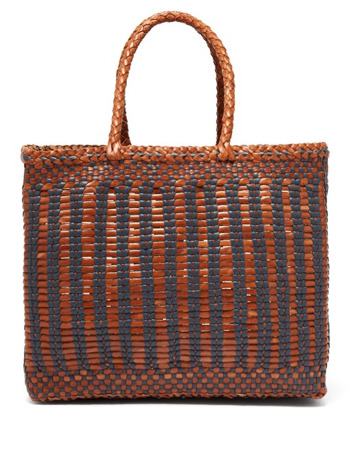 Dragon Diffusion Cannage Woven-leather Basket Bag In Tan | ModeSens