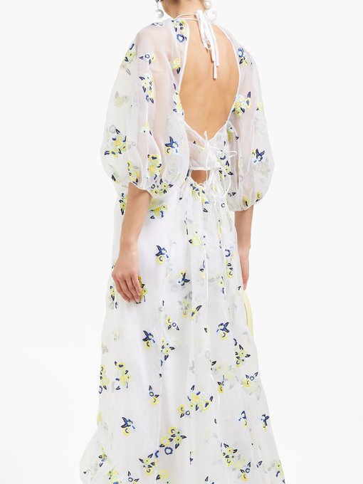 maggie embroidered midi dress