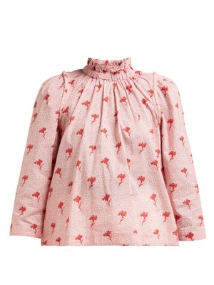 Ruffled floral-print cotton blouse | Sea | MATCHESFASHION US